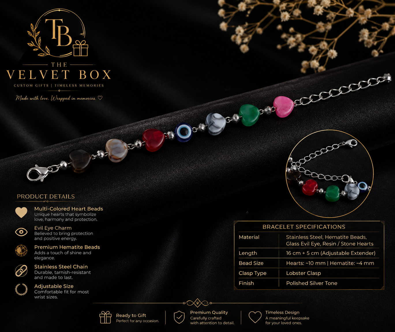 Velvet Box Premium 4-Piece Jewelry Gift Set