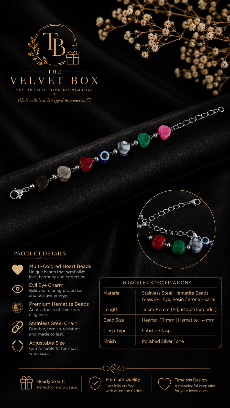 Velvet Box Premium 4-Piece Jewelry Gift Set