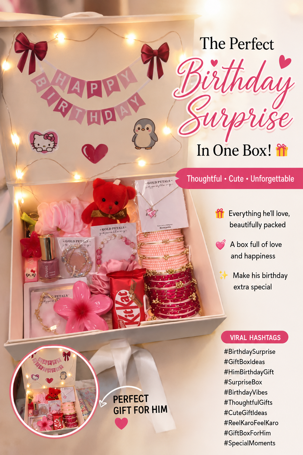 The Velvet Box Birthday Surprise Gift Box for Him – Cute & Customized Gift Hamper